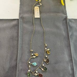 Ralph Lauren Semi Precious Stones Goldtone Necklace 18” Adjustable